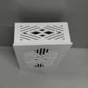 Saillong Doorbell Chime Cover Box Only, Decorative Wood Doorbell Cover for Wall Inside with Geometric Design, Indoor Doorbells Covers with Mounting Hardware, Chime Not Included(White)