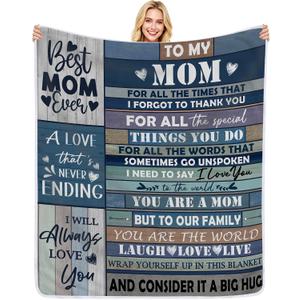 pinata Gifts for Mom Blanket, Mom Gifts for Mothers Day from Daughter Son, Anniversary Birthday Gift for Moms, Teen Moms Blanket for Mothers Day, Valentines, Mother's Gift Blue Blankets 50"X60"