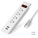 USB Power Strip Recessed Power Socket Mountable Outlet Extender Multiple Protection 4 Outlet 2 USB Built in Conference Desk Workbench