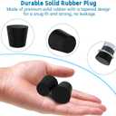 4 x 6Pcs Water Table Plug Replacement Compatible with Step 2, Solid Rubber Stopper, Black Tapered Shaped Drain Plug, Good Sealing for Hold Water, Widely Used in Test Tubes and Pots for Plants