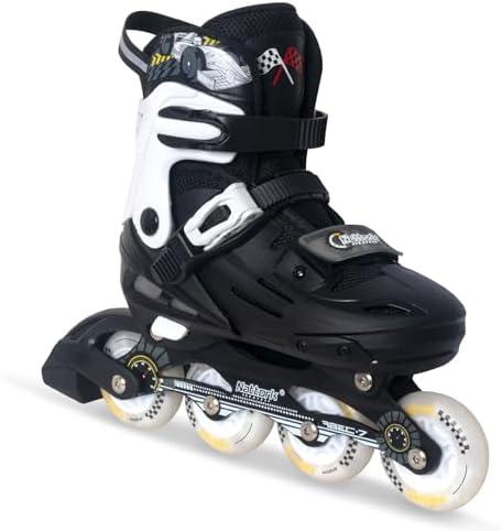 Nattork Kids Inline Skates Adjustable Light up Wheels Blades Roller for Boys Girls- TeenYouth Age 6-12 - Cool Racing Car Decorations Indoor Outdoor Birthday Gift for Son and Grandson, Size: Medium (13C-3 US)