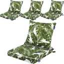 Deep Seat Cushions, Outdoor Cushions, Patio Furniture Cushions, Deep Seat & Back Cushion Patio Cushions for Backyard Couch Sofa Fade Resistant (22x24x4 inches 4 Sets, Green Leaves)