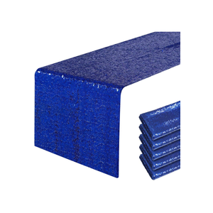 6 Packs 12 x 108 inches Royal Blue Sequin Table Runner, Glitter Royal Blue Table Runner for Wedding Birthday Bachelorette Holiday Party Supplies Decorations Bridal Shower Baby Shower