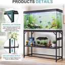 TOCRETOARE Fish Tank Stand 55-75 Gallon, Metal Aquarium Stand, 48.5"x19.8"x32.4" Double-Layer Storage Design, Suitable for Home Office Use, 900LBS Capacity,Black (Tank not Included)