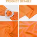 Pack of 120 Spandex Chair Sashes Bows Stretch Chair Cover Band with Buckle Slider Universal Elastic Chair Ties for Wedding Banquet Party Event Decoration (Orange)