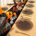 I00000 200 Pcs Clear Black Plastic Plates, Black Disposable Party Halloween Plates Include 100 Dinner Plate 10 and 100 Dessert Plate 7 Perfect for Wedding, Party & Halloween