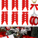 YGDZ Red Bows Satin Ribbon Set, 30PCS 3" Bows for Cake, 2PCS 3/8" X 25 Yards Thin Red Satin Ribbon for Crafts, Treat Bags, Gift Wrapping