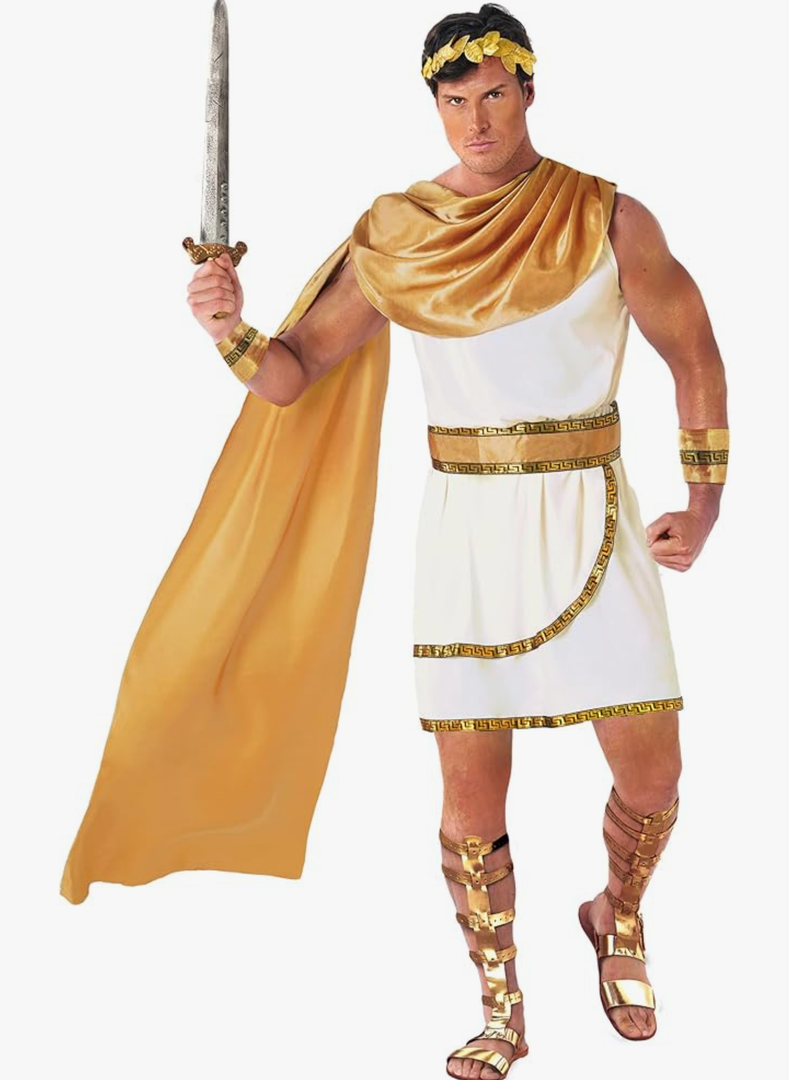 Morph Greek God Costume - Toga Roman Zeus Costume - Men's Greek Toga, XL