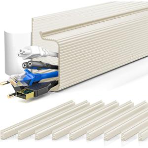 YECAYE 157in Cable Management, Cord Organizer,Easy Install Self-Adhesive Cable Organizer,Cord Management, Desk Wire Holder for Office Organization,Child and Pet Proofing, Beige