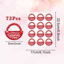 4 x 72 PCS Happy Valentine's Day Stickers, Valentines Day Gift Stickers, 2 Inch Heart Decorative Labels for Wraping Sealing Love Letter Envelope Decorating Boxes
