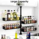 Mixoo Spice Rack Organizer Tension Pole, 4-Tier Adjustable Spice/Seasoning Organizer for Kitchen Countertop, Space-Saving Spice Storage Corner Shelf for Kitchen, Coffee Area, 16.5-23.6 Inch, No Drill