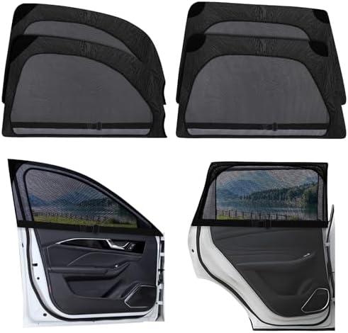 XCBYT Car Window Shades, Car Window Covers to Block UV and Heat, Car Window Screen for Privacy Protection with Elastic Breathable Mesh, Car Window Bug Screens for Camping Napping Dressing, Set of 2
