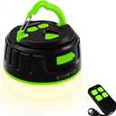 Rechargeable LED Camping Lantern 1000LM, 300H Runtime, 6400mAh, IPX5 Waterproof Tent Light for Camping, Hiking, Power Outages, Home, Emergency Use - Wireless Remote Edition,Green