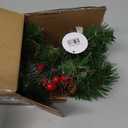 National Tree Company Pre-Lit Artificial Christmas Garland, Green, Crestwood Spruce, White Lights, Decorated with Glitter, Pinecones, Berry Clusters, Battery Operated, Christmas Collection, 9 Feet