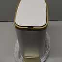 CEROELDA Small Bathroom Trash Can with Lid Soft Close-5L/1.3 Gal Stainless Steel Garbage Can-Step Pedal Wastebasket Slim Trash Bin for Office, Bedroom, Toilet, Live Room-White