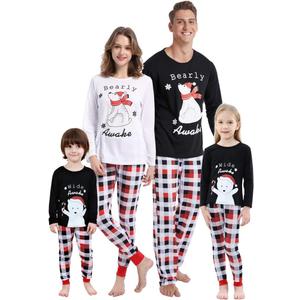 MyFav Matching Family Christmas Pajamas Set Soft Holiday Clothes Sleepwear (Medium, Polar Bear1)