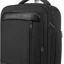 Vancropak Carry on Luggage with Wheels, Multi-functional Airline Approved Underseat Carry-On Rolling Suitcase, 15.6" Lightweight Overnight Weekender Bag Travel Business Roller for Men Women, Black