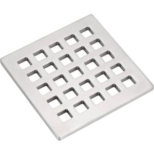 3.75 Inch Square Shower Drain Cover 5mm Thick Floor Drain Square Grille (Brushed Nickel)