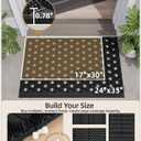 Color&Geometry Super Heavyweight TPE Stormproof Welcome Mat Outdoor, Eco-Friendly Materials Odor-Free Door Mat with Connectors & Non-Slip, All Weather Outside Entrance Barefoot Friendly, 24"x36" Black