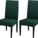 2 Pack Dining Chair Covers, Stretch Spandex Removable Washable Protector Chair Slipcovers for Dining Room Kitchen Hotel (Hunter Green)