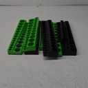 Magnetic Socket Organizer Holder Tool: 8PCS Set includes 2PCS 1/4", 4PCS 3/8", 2PCS 1/2" Drive Socket Storage Trays Toolboxs, Holding 199 Slots Soft Rubber Covering Black Green (sockets not included)