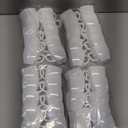 Amyhill Mini Disposable Tea Cups with Handle, 2oz Hard Plastic Coffee Mug Bulk Plastic Square Disposable Espresso Cups for Wedding Tea Party Catering Dessert Sampling(White,50 Pcs)