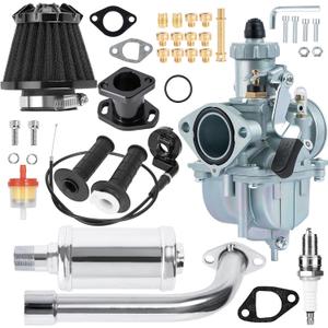 SOFO 212 Performance Parts VM22 Carburetor Exhaust Muffler for Predator Coleman CT200U BT200X Baja MB200 KT196 Stage 2 Kit Mini Bike Go Kart 224cc 196cc 6.5HP GX160 Engine