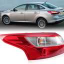 Tail Light Compatible with Ford Focus Sedan 2012 2013 2014 with Bulb Replace FO2818151 (Left Driver Side)