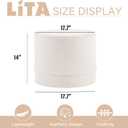 LITA Round Stuffed Pouf Ottoman, Velvet Poufs with High-Density Foam Filling and Washable Cover, Furry and Fluffy Bean Bag Foot Stools Ottoman for Living Room, Bedroom, Office, Beige