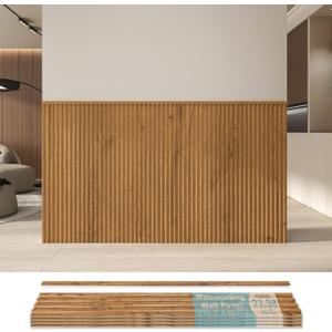 Art3d Wainscoting Panels, Beaded Polystyrene Wall Board for Interior Wall Dcor, 79.3 Wide X 40.7 high, Covers 22.38 sq.ft, Teak