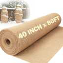 40" x 80 feet Burlap Fabric Roll  Multipurpose Burlap Tree Wrap, Natural Jute Garden Fabric for Outdoor Plant Cover, Weed Barrier Cloth, Landscaping, DIY Crafts, Gardening & Rustic Party Decor