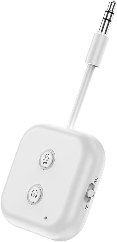 Ultimate Bluetooth 5.3 Wireless Audio Transmitter Receiver up to 2 AirPods/Wireless Headphones - Use with Any 3.5 mm Audio Jack for Airplanes, Gym, TVs, Car/CD-Like Voice Enjoyment and Home Stereo (Pro)