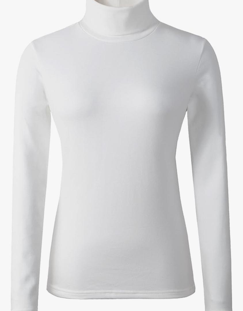 Women's Soft Cotton Turtleneck Top Basic Pullover Sweater S-M