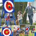 Axe Throwing Game for Backyard - 8 Throwing Axes Set - Deluxe Foldable Plastic Axe Throwing Target Game for Adults Kids, Outdoor Games Carnival Games, 5 feet tall