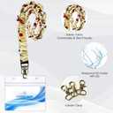 Lanyardio Stretchy Scrunchie Lanyard for ID Badges Keys, Cute Teacher Lanyard for Women with 2 Card Holders 19.6 Inch (Cherry)