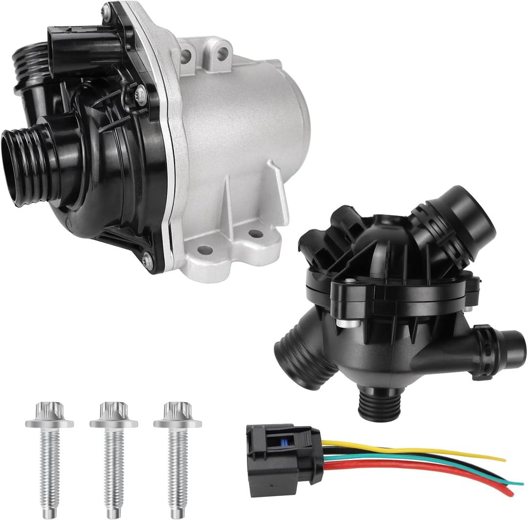 Electric Engine Water Pump with Thermostat 11517632426 Compatible with BMW 135i, 335i, 335i xDrive, 335is, 335xi, 535i, Z4, 2007-2016, 3.0L L6, Replace OE# 11517563659, 11517588885