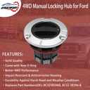 4WD Manual Locking Hub 4x4 Front Wheel Hub Assembly 2 Pack | Compatible with 2005-2023 Ford F250 F350 F450 F550 Super Duty | Replaces# BC3Z3B396B, BC3Z-3B396-B