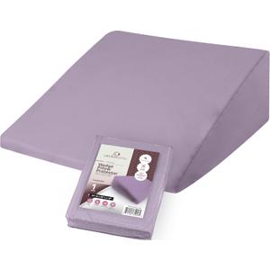 CirclesHome Wedge Pillow Cover 100% Cotton, Zippered Wedge Pillow Case Protector, Soft, Hypoallergenic & Breathable -Lavender, (24Wx25Lx12)