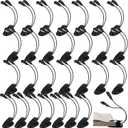 28 Pcs Music Stand Light Bulk Clip on LED Book Lights USB and AAA Battery Operated Brightness Dual Arm Clip Lamp Rechargeable for Eye Protection Bookworms Orchestra Readers Piano Player
