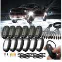 12 Pods Pure White LED Rock Lights with Power Swith Wiring Harness, Waterproof Rust Proof 6600K Super Bright Pure Lighting Aluminum Underglow Kit for Truck Trailer Pickup Offroad ATV UTV