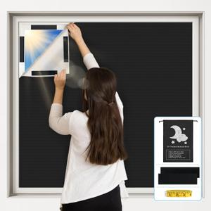 Vanten Upgraded Blackout Curtains, 157"x57" Blackout Shades,100% Blackout Window Shades with Strong Hook &, Loop Tapes, Temporary Blinds for Baby Nursery, Bedroom, Travel, Cars
