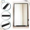 Colingmill 1 Pcs Wooden Floor Mirror Stand Anti Slip Base for Full Length Mirrors Stable Support Holder Bracket with Enlarged Non Slip Pads for Home Mirror Frames (14 x 2.7 x 1.7 Inches,Black)