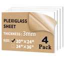 4 Pack 20" x 24" Plexiglass Sheets 1/8 inch Thick (3mm)