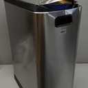simplehuman 40 Liter / 10.6 Gallon Dual Compartment Butterfly Lid Kitchen Recycling Step Trash Can, Brushed Stainless Steel