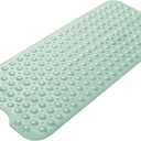 AmazerBath Shower Mat Non Slip 40 x 16 Inches, Shower Stall Mats with Suction Cups and Drain Holes, Non Slip Bath Mat for Tub for Elderly & Kids, Mint Green