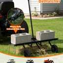 48" Tow Behind Dethatcher, Pull Behind Lawn Dethatcher with 24 Rust-Proof Tines & Heavy-Duty Tires, Tow Behind Rake for Yard & Garden Thatch and Dead Grass Removal, Fits Lawn Tractors, ATV, UTV, Black