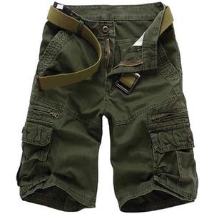 Men's Lightweight Multi Pocket Casual Outdoor Twill Cargo Shorts with Zipper Pockets with 8 Pockets No Belt (34, Green)