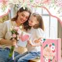 Silkfly 48 Pieces Mother Day Gift Bags Bulk Floral Gift Bags with Handle Happy Mother Day Party Favor Flower Treat Love You Mom Goodie Bag for Party Decorations Supplies