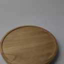 Round Decorative Tray Wood Bathroom Counter Organizer Farmhouse Kitchen Decor Wooden Riser for Soap Dish, Perfume, Candle, Sponge, 12" - Brown