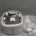 Wireless Cat Water Fountain, 118oz/3.5L Battery Operated Cat Fountain with Stainless Steel Tray, Ultra Quiet with Motion Sensor Automatic Pet Water Dispenser (White, Medium)